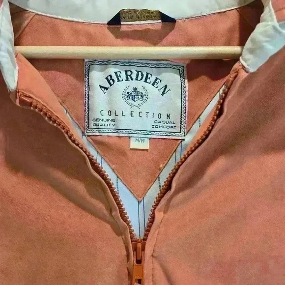 Vtg Aberdeen Collection Mens Sz M Long Sleeve Orange Windbreaker Y2K Normcore - Picture 2 of 14